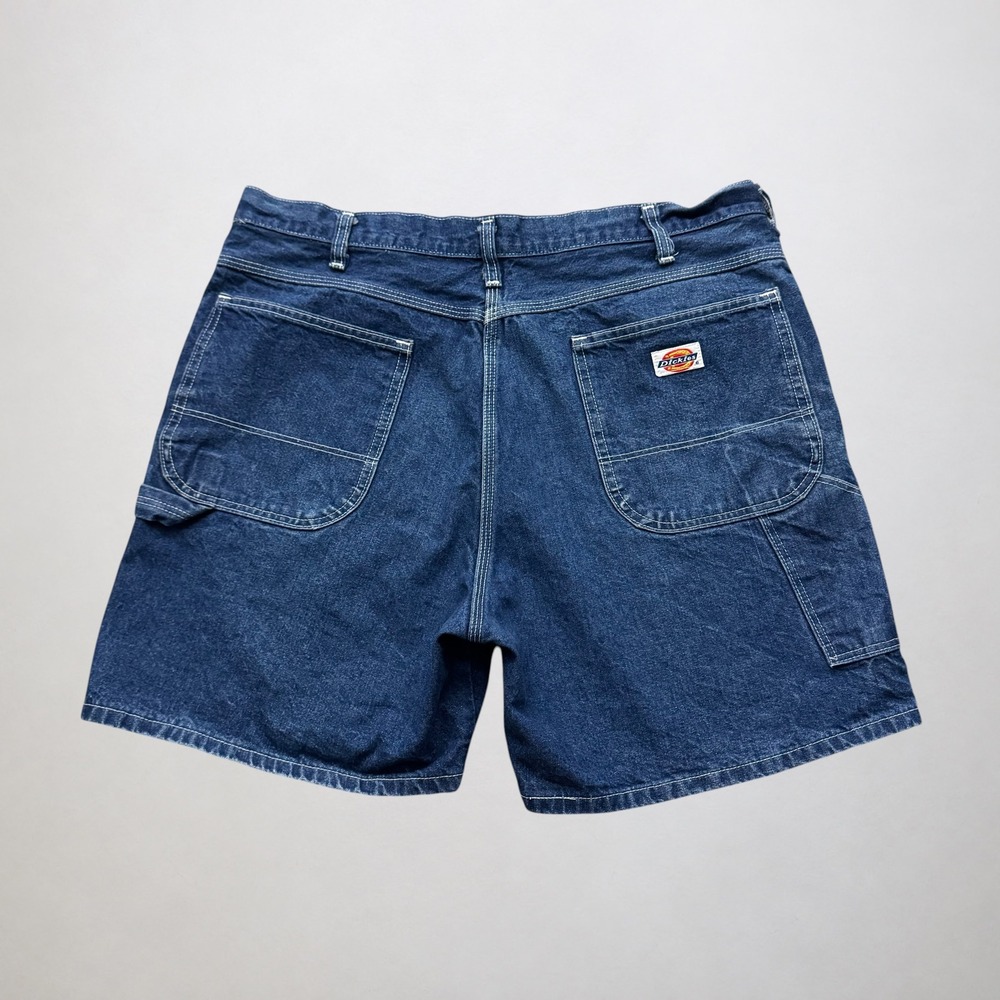 Vintage 80s Dickies Carpenter Denim Shorts Workwear Talon Zip Size 36